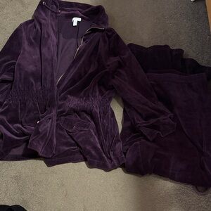 Charter Club Purple Velvet Jumpsuit